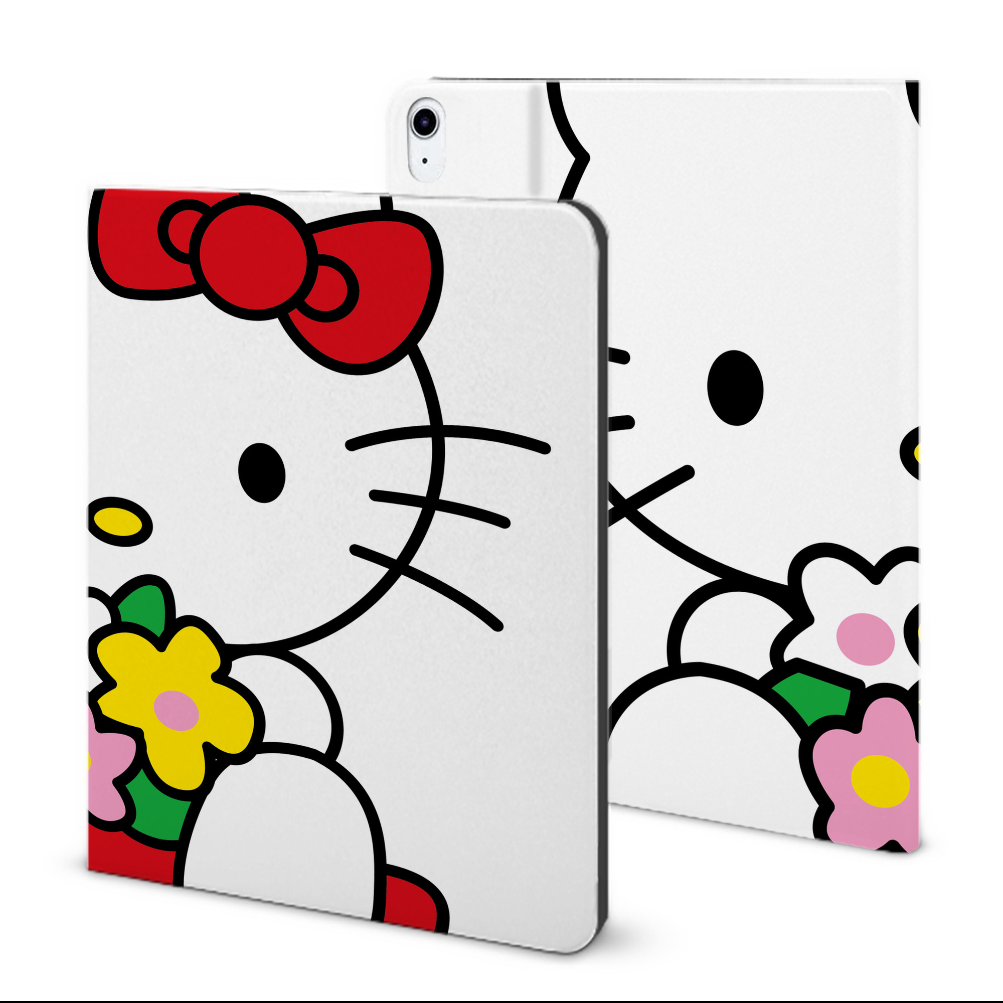 （画像用） Hello Kitty ハローキティ IPad ケース ブック型 PUレザー TPU 耐衝撃 軽量 薄型 ペン収納なし 全面保護 IPad 各モデル対応